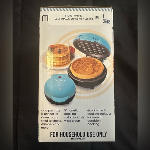 My Mini Limited Edition Baby Blue Snowman Waffle Maker NEW IN BOX - Picture 2 of 4